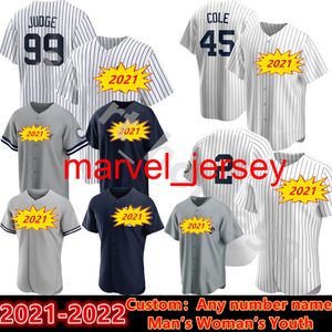 2021 Personnalisé 99 Aaron Judge Jersey Gerrit Cole 2 Derek Jeter Gleyber Torres 27 Giancarlo Stanton 48 Anthony Rizzo Joey Gallo Homme Femme Jeunesse