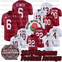 Maillot de football universitaire personnalisé Alabama Crimson Tide 2021 4 Brian Robinson 10 Mac JonesJr. 22 Najee Harris n'importe quel nom