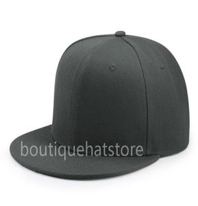 2021 Aangepaste donkergrijze kleur honkbal sport gepaste pet heren039s dames039s volledig gesloten petten casual vrije tijd effen kleur plat bas3223975