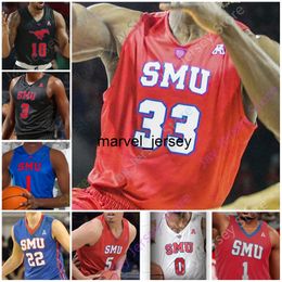 Maillot de basket-ball personnalisé SMU Mustangs 2021 Collège NCAA Tyson Jolly Isiaha Mike Feron Hunt Ethan Chargois CJ Blanc Emmanuel Bandoumel