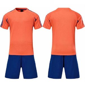 2021 maillots de football personnalisés ensembles de football bleu royal lisse absorbant la sueur et respirant costume d'entraînement pour enfants Jersey 44