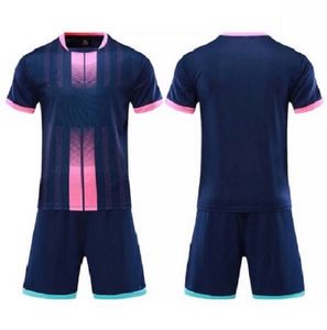 2021 Maillots de football personnalisés Ensembles de football bleu royal lisse absorbant la transpiration et respirant costume d'entraînement pour enfants Jersey 54