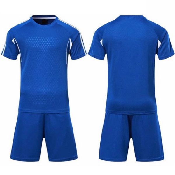 2021 Maillots de football personnalisés Ensembles de football bleu royal lisse absorbant la transpiration et respirant costume d'entraînement pour enfants Jersey 39