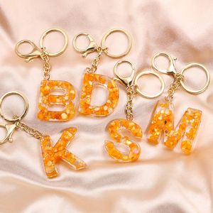 2021 Schattige Acryl Fruit Letter Sleutelhangers voor Vrouw Alfabet Crystal Dames Sleutelhanger Ring Auto Bag Kwastjes Hangende Charm Gift