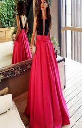 2021 Deep V Open Back Long Evening Jurken Two Tone Formal Prom Party Gown Custom Made Plus Size5777695