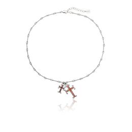 Collier en Zircon croisé Ins, chaîne de pull rouge de haute qualité, mode Hip-Hop, accessoires de bijoux assortis avec tout, 2021