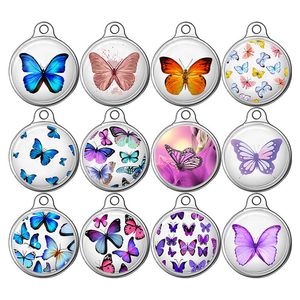 2021 Design Cas de papillon peint pour Airtag Keychain avec porte-clés TPU Transparent TPU Tracker Couvercle de protection Support logo personnalisé