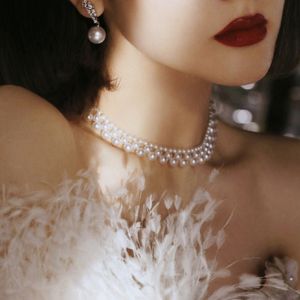 2021 Ontwerpverklaring Gesimuleerde Pearl Choker Ketting Voor Dames Mode Bijoux Bruiloft Sieraden Kettingen Geschenken