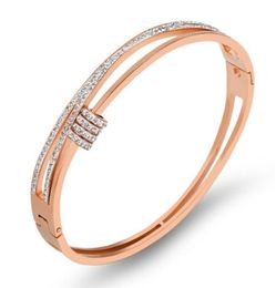 2021 Designer Armreif Japan und Südkorea Titan Stahl Diamant Armband Modeschmuck Damen Verschluss Silber Roségold Armbänder 7059825