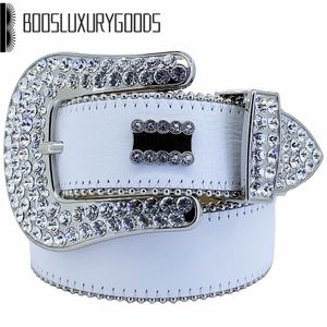 2022 Designer Ceinture Bb Simon Ceintures pour Hommes Femmes Brillant diamant ceinture blanc Blanc Classique cintura uomo boosluxurygoods