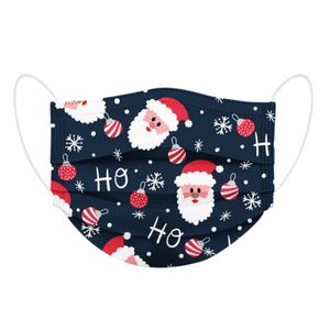 2021 Designer Gezichtsmasker Kerst Disposable Maskers Cartoon Sneeuwpop Leuke Kinderen Drie-Layer Beschermende Stofdekking Op voorraad