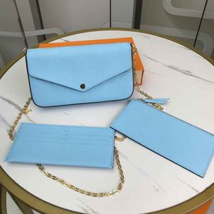 2021 bolsos de diseñador bolsos de mujer moda hombro titular de la tarjeta carteras cadena de oro degradado de alta calidad paquete cruzado con monedero Zippy caja naranja