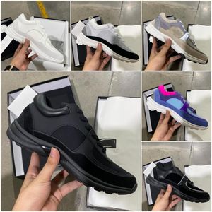 Diseñador de lujo hombres mujeres zapatos casuales tela gamuza efecto piel de becerro nylon Zapatillas reflectantes terciopelo fibra mixta moda de calidad superior