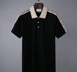 2021 Designer Polos Marque Vêtements brodés Tissu pour hommes Lettre Polo T-shirt Col Casual T M-3XL 3 # 03