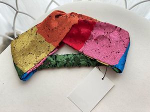 2021 Designer Raibow Tulband Hoofdbanden Headwraps Voor Vrouwen Mode Brief Gedrukt Meisjes 100 Zijden Kruis Haarbanden Hoge Kwaliteit Dro2966368