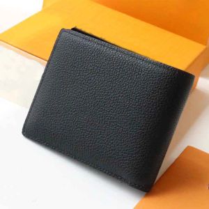 2021 Designer Portefeuille Haute Qualité Grain De Vachette Hommes Court Portefeuille De Mode En Cuir Véritable Femmes Bourse Titulaire De La Carte Pince À Billets avec Des Sacs-cadeaux Et Des Boîtes M69829