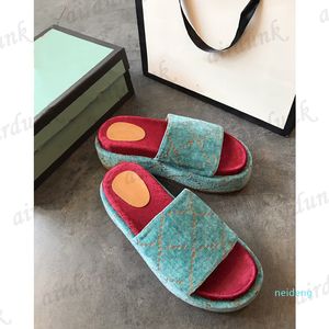 2021, zapatillas de diseñador para mujer, moda de playa, zapatilla de fondo grueso, plataforma de lujo, sandalias de señora con alfabeto, cuero, tacón alto, resbaladizo 8565