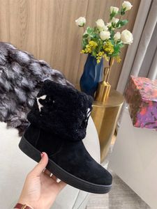 2021 Designer Femmes SNOWDROP PLAT CHEVILLE BOOT dame Mode neige bottes Imperméable Hiver Chaud Laine En Cuir Bottes Top Qualité Taille US 5-11