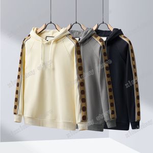 xinxinbuy Mannen designer Hoodies Parijs Frankrijk Reflecterende Tape mouw Riem katoen vrouwen Zwart grijs abrikoos M-2XL