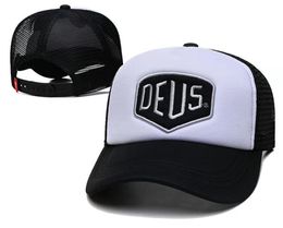 2021 Deus Ex Machina Baylands Truckback Caps Polos Black Motorcycles Mesh Baseball Hat Sport Bid