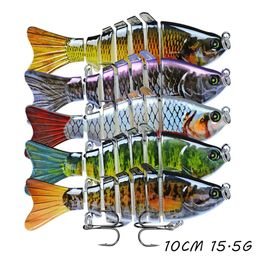 2021 DHL 5pcslot multisection poisson appâts durs leurres 15 couleurs mélangées 10CM 155G 6 crochets de pêche crochets Pesca accessoires de matériel W1784961