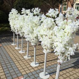 2021 DIY 5ft Lang 10 Stuk / Partij Slik Kunstmatige Cherry Blossom Tree Roman Column Road Leads for Wedding Party Mall geopende rekwisieten