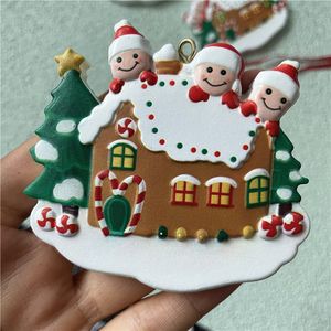 2021 DIY Kerstversieringen Ornamenten Beschrijfbare Santa Claus Hanger Home Party Gifts voor Family Friends A12