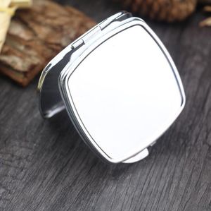 2021 DIY Make-up Spiegels Ijzer 2 Gezicht Sublimatie Blanco Geplateerd Aluminium Blad Girl Gift Cosmetic Compact Mirror Draagbare Decoratie