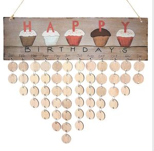 2021 bricolage en bois foi famille et amis joyeux anniversaire calendrier rappel conseil bouleau Plaque signe cadeau multi styles décoration de la maison