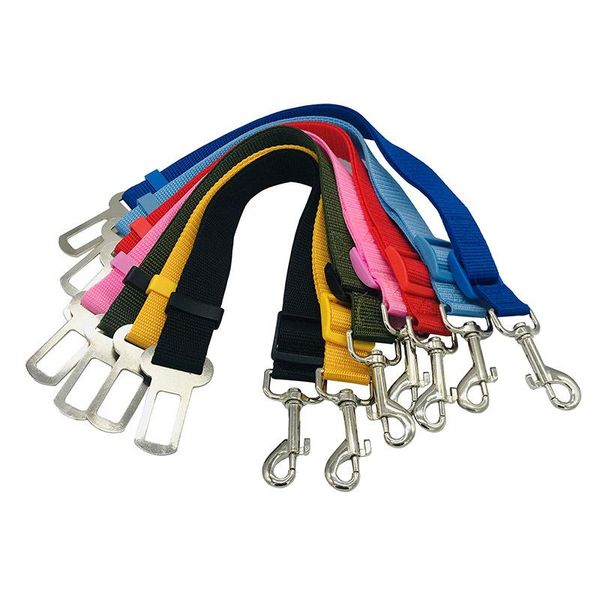 2021 chien voiture ceinture de sécurité protecteur voyage pince accessoires pour animaux de compagnie réglable chiot laisse collier échappée solide voiture harnais