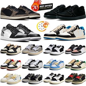 Jumpman 1 Lage basketbalschoenen 1s Wolf Grey Carbon Arctic Punch Black Toe Fragment Reverse Mokka UNC Grijze Camo Trainers Dames Sneakers Eur 36-47