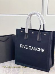 2021 vroege lente nieuwe tassen RIVE GAUCHE N/S-serie linnen wit linnen boodschappentas hoogwaardig modelinnen groot strand luxe designer reizen Crossbody portemonnee