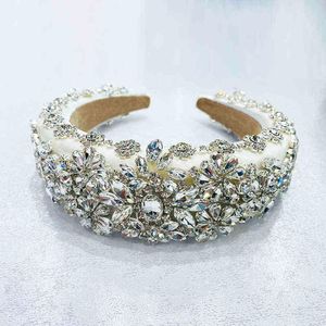 2021 Egant Baroque cristal robe et bandeau pour femmes luxe doux perle bandeaux femmes cheveux accessoires AA220323