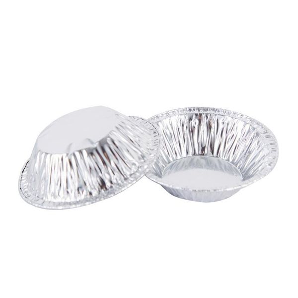 Moldes para hornear tartas de huevo 2021, molde para Tartas, contenedor de papel de aluminio, molde para cupcakes, latas desechables para Tartas, sartenes y taza Circular de papel de aluminio