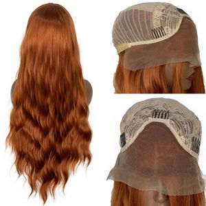 2021 perruque de loisirs de la mode européenne et américaine femme tempérament de cheveux longs avant dentelle grande vague cheveux bouclés casque de fibre chimique haut de gamme