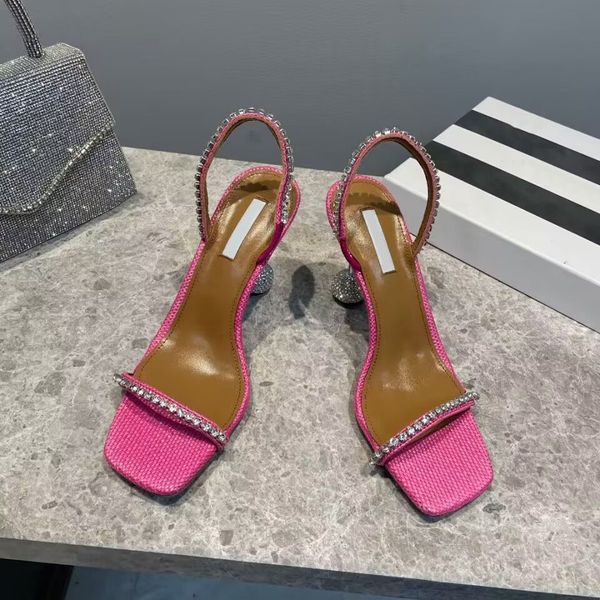 Sandalias de una línea con punta abierta para mujer, labios rojos de moda, tacones altos de cuero genuino, zapatos de vestir de una línea para fiesta de boda de lujo de 8 cm, talla 35-42