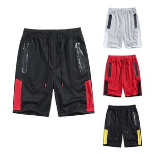 2021 code européen hommes mode couleur correspondant poche zippée pantalons de plage pantalons de sport droits X0705