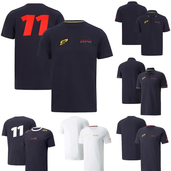 Camiseta F1 Equipo de Fórmula 1 Polo de carreras Camiseta para fanáticos Logotipo de coche de gran tamaño Camiseta de manga corta Moda de verano Jersey informal para hombres