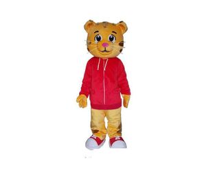 2021 venta de fábrica traje caliente lindo Daniel el tigre chaqueta roja personaje de dibujos animados traje de mascota vestido de lujo
