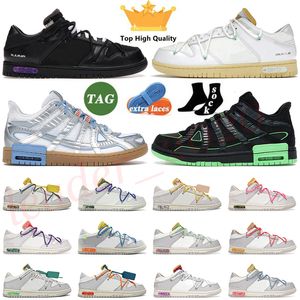Nike Dunk Low Off White The Lot NO.01-50 Running Shoes Futura Red Green Ow Designer Rubber Unc University Gold Skate Platform Trainers Size 36-45