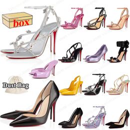 With Box Red Bottoms heels Pumps High Slingback Heels Designer redbottoms sandals stiletto-heel Peep-toes Open Toes Nappa Luxury dress Shoes Bottom Rubber Loafers【code ：L】