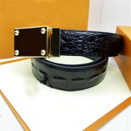 Ceinture en cuir à grande boucle pour hommes et femmes, avec gaufrage, de styliste, de haute qualité, à boucle carrée, avec box2729, 2021