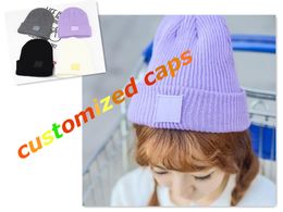 2021 Mode Aangepaste Gebreide Mutsen Hip Hop Winter Warm Glimlach One Size Phited Hat Mutsen Haak Elasticiteit Gebreide Casual Caps