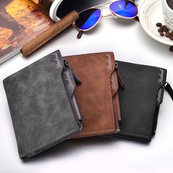 2021 portefeuilles de créateur de mode hommes portefeuille d'affaires en cuir avec poche à monnaie fermeture éclair sac à main porte-carte d'identité taille 10X12X2cm
