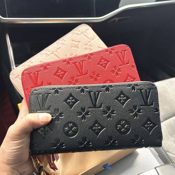 2021 Fashion Flowers Designer Zipper Wallet Luxurys Men Femmes Sacs en cuir de haute qualité Letters classiques Purse Purse Original Box Plaid Carte Solder