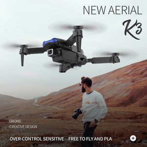 Drone K3 à la mode 2021, caméra unique grand angle 4k HD, WIFI 1080P, positionnement visuel en hauteur, suivez-moi