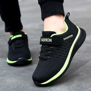 2021 Mode Kids Sport Schoenen Jongens HookLoop Running Sneakers Ademend Mesh Casual Kinderen Walking Jongens Schoenen Kinderschoenen Meisje G0908