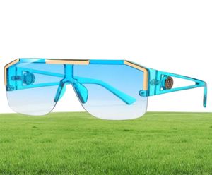 2021 Fashion Luxe Merk Oversized Vierkante Zonnebril Mannen Vrouwen Vintage Metalen Groot Frame SemiRandloze Zonnebril Met Eén Lens UV4005746171