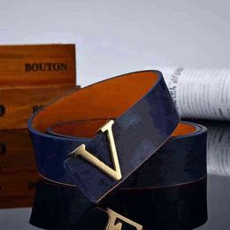 2021 mode luxe hommes Designers ceintures alliage V boucle ceinture de haute qualité en cuir véritable Waistband8ZX6