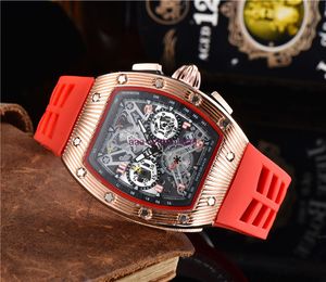 2021 mode herenhorloges, 6-pins lopende tweede rubberen topmerk luxe sport chronograph quartz horloge, heren relogio masculino